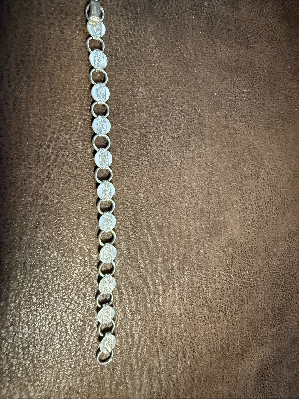 Vintage Sarah Coventry Young & Gay Silver Tone Round Link Floral Bracelet 7"